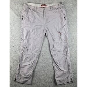 Simms Pants Mens 2XL Gray Nylon Lightweight Fishing Cargo Hiking Outdoor Stretch